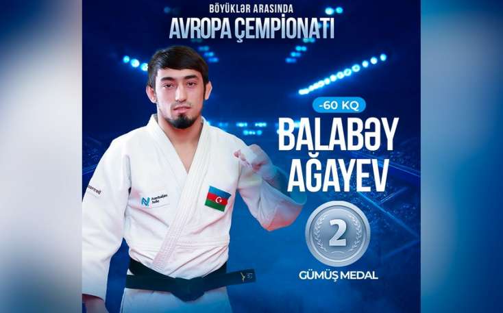 Azərbaycan cüdoçusu Avropa çempionatında gümüş medal qazandı