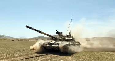 Azərbaycan Ordusunda tank bölmələrinin döyüş hazırlığı yoxlanılır